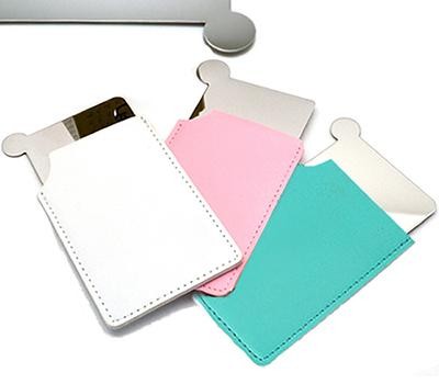 비빅스] 카드형 가죽커버 메탈 손거울